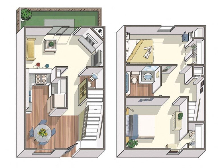 Lafayette Parc | Two-Story Two Bedroom Unit Two bedroom floor West Covina CA 91790 | Lafayette Parc